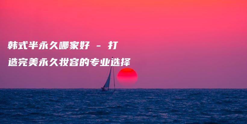 韩式半永久哪家好 – 打造完美永久妆容的专业选择插图