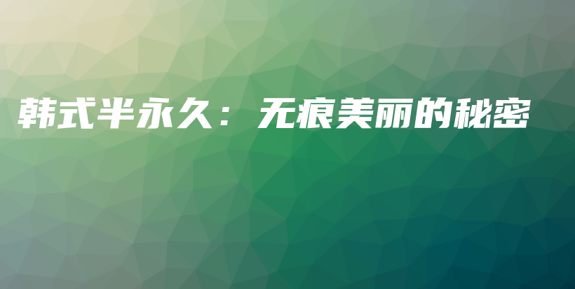 韩式半永久：无痕美丽的秘密插图