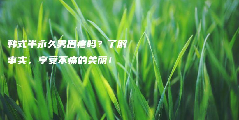 韩式半永久雾眉疼吗？了解事实，享受不痛的美丽！插图
