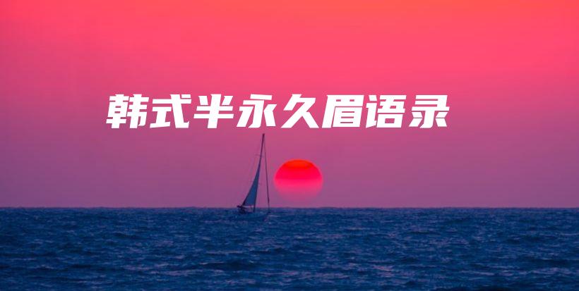 韩式半永久眉语录插图