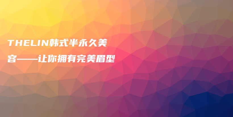 THELIN韩式半永久美容——让你拥有完美眉型插图