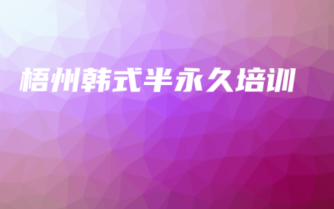 梧州韩式半永久培训