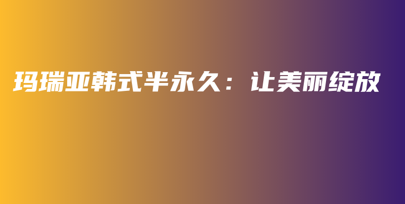 玛瑞亚韩式半永久：让美丽绽放插图