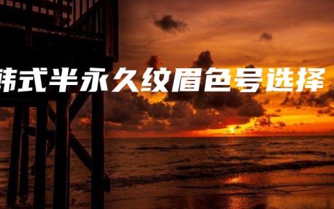 韩式半永久纹眉色号选择