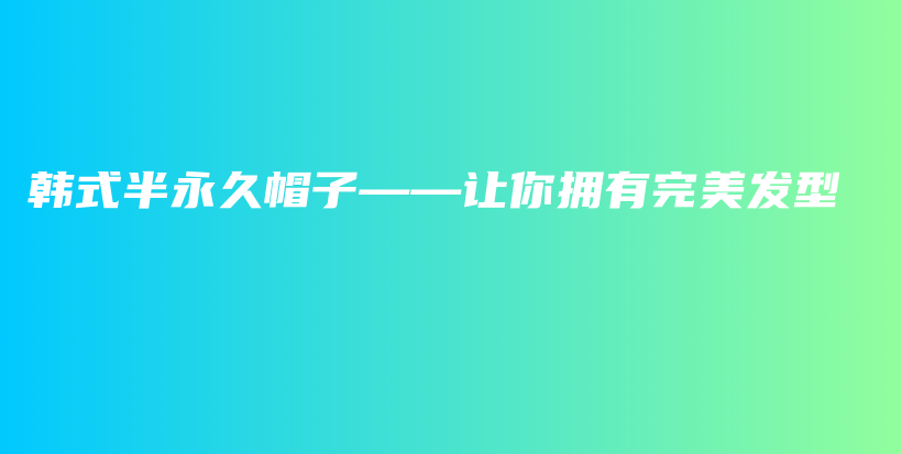 韩式半永久帽子——让你拥有完美发型插图