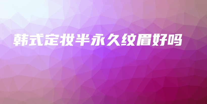 韩式定妆半永久纹眉好吗插图