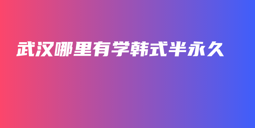 武汉哪里有学韩式半永久插图