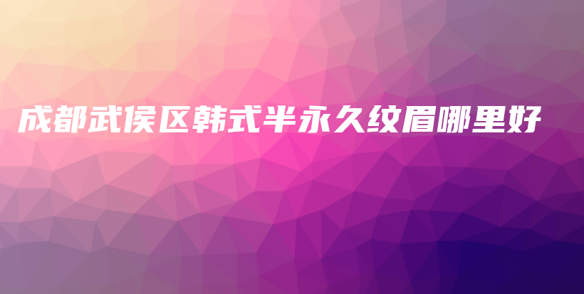 成都武侯区韩式半永久纹眉哪里好插图