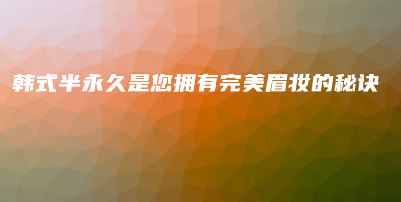 韩式半永久是您拥有完美眉妆的秘诀插图