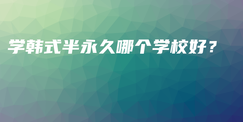 学韩式半永久哪个学校好？插图