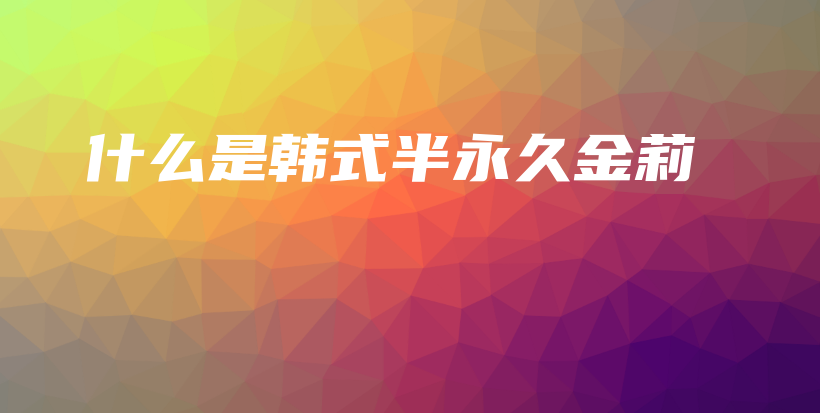什么是韩式半永久金莉插图