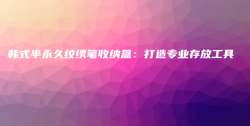 韩式半永久纹绣笔收纳盒：打造专业存放工具插图