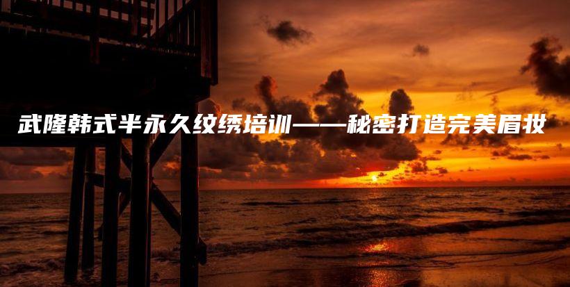 武隆韩式半永久纹绣培训——秘密打造完美眉妆插图