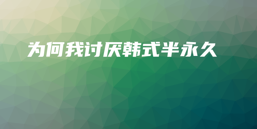 为何我讨厌韩式半永久插图