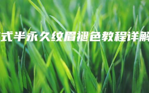 韩式半永久纹眉褪色教程详解
