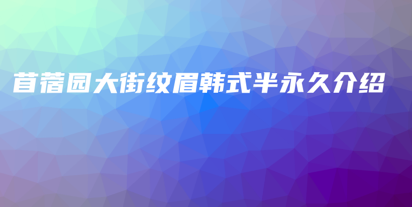 苜蓿园大街纹眉韩式半永久介绍插图