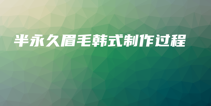 半永久眉毛韩式制作过程插图
