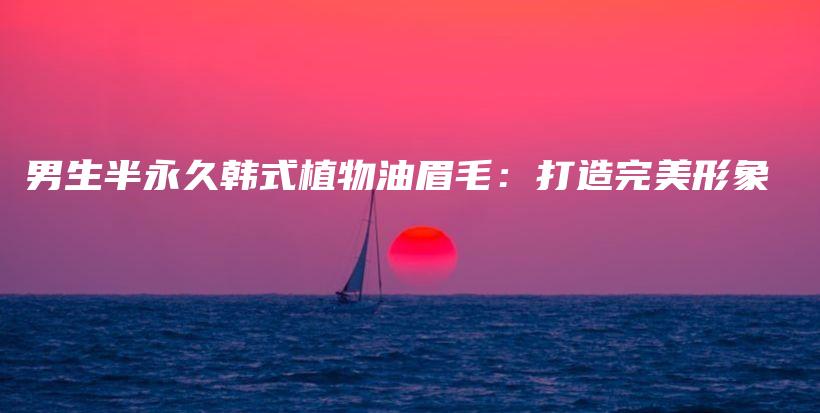 男生半永久韩式植物油眉毛：打造完美形象插图