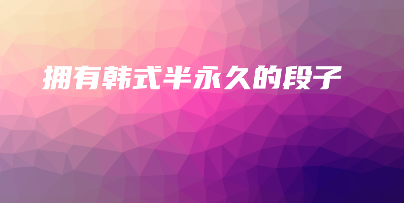 拥有韩式半永久的段子插图