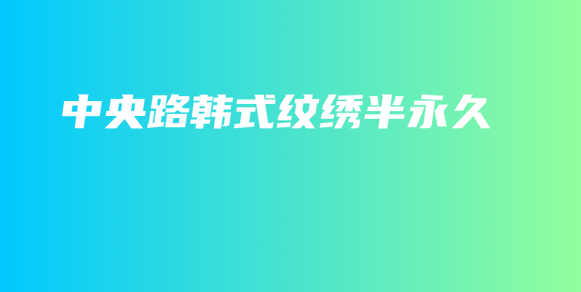 中央路韩式纹绣半永久插图