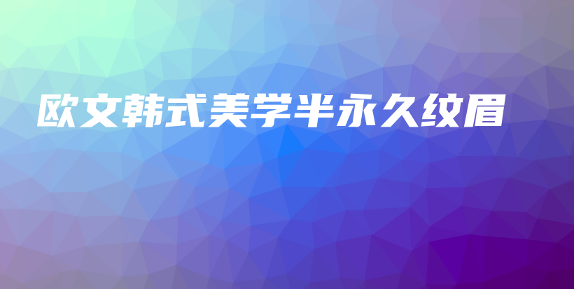 欧文韩式美学半永久纹眉插图