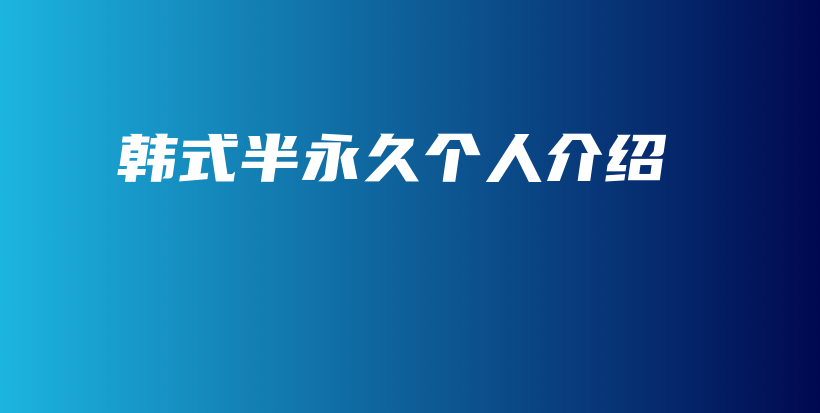 韩式半永久个人介绍插图