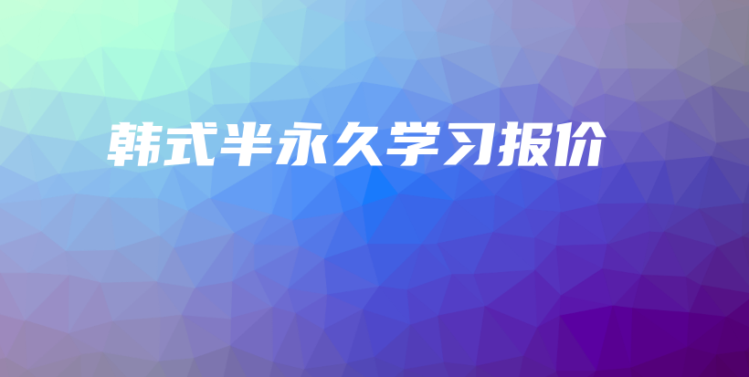 韩式半永久学习报价插图