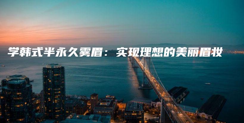 学韩式半永久雾眉：实现理想的美丽眉妆插图
