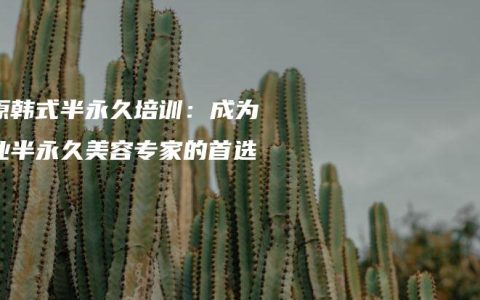 固原韩式半永久培训：成为专业半永久美容专家的首选