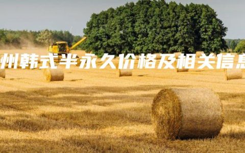 郑州韩式半永久价格及相关信息