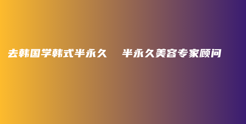 去韩国学韩式半永久  半永久美容专家顾问插图