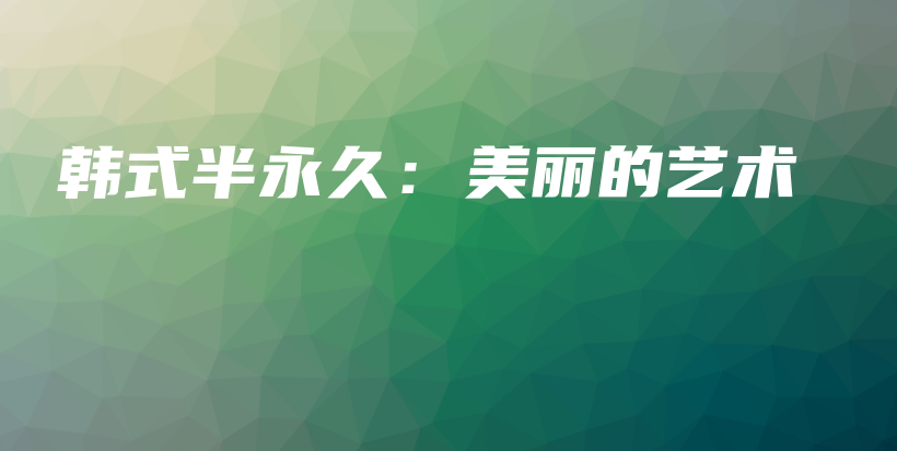 韩式半永久：美丽的艺术插图