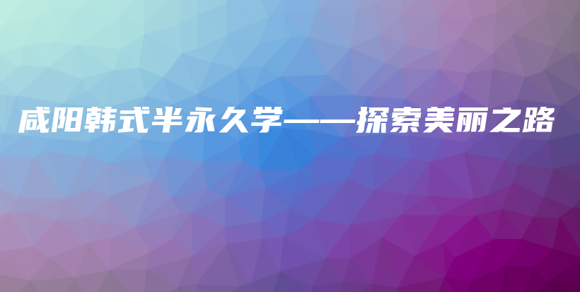 咸阳韩式半永久学——探索美丽之路插图