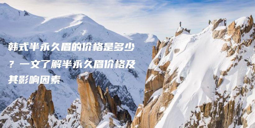 韩式半永久眉的价格是多少？一文了解半永久眉价格及其影响因素插图