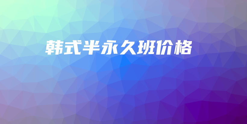 韩式半永久班价格插图