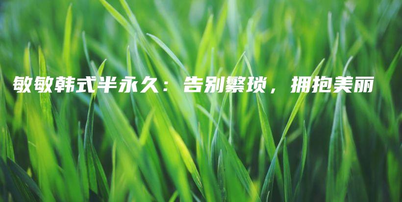 敏敏韩式半永久：告别繁琐，拥抱美丽插图
