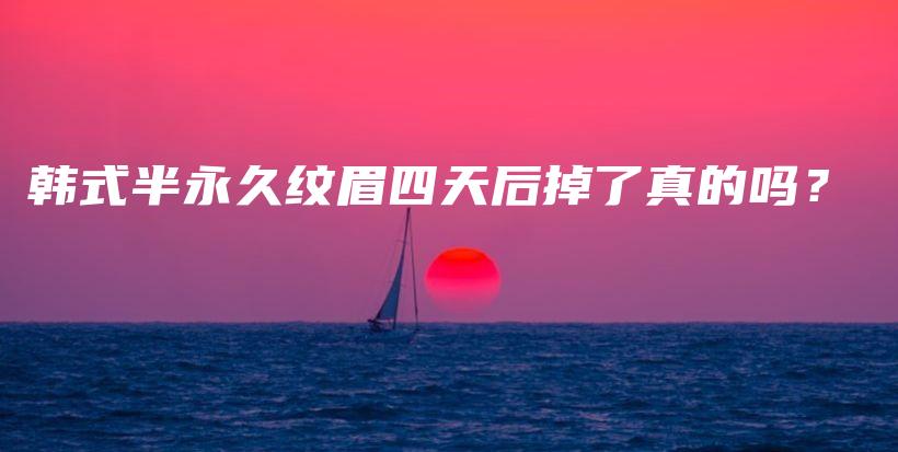 韩式半永久纹眉四天后掉了真的吗？插图