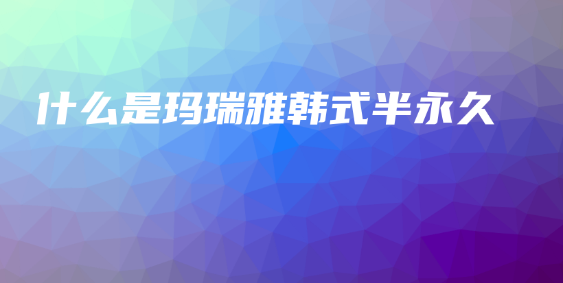 什么是玛瑞雅韩式半永久插图