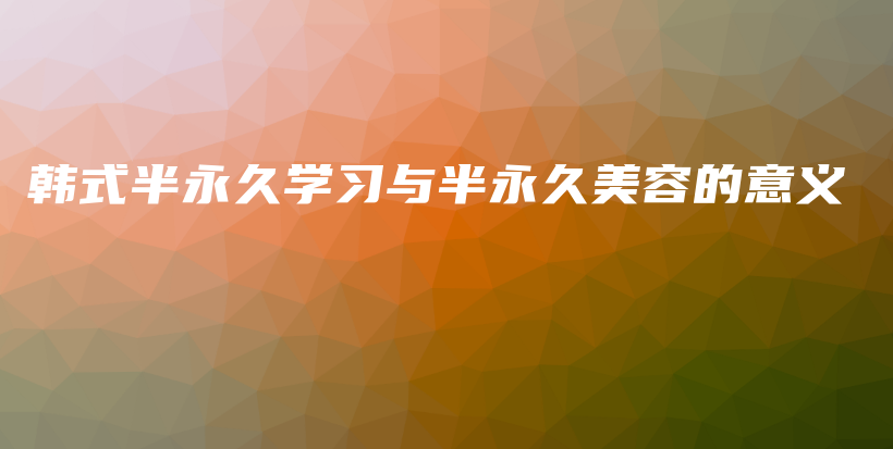 韩式半永久学习与半永久美容的意义插图