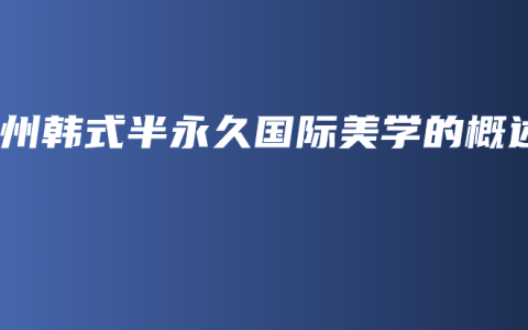 郑州韩式半永久国际美学的概述