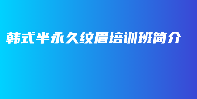 韩式半永久纹眉培训班简介插图