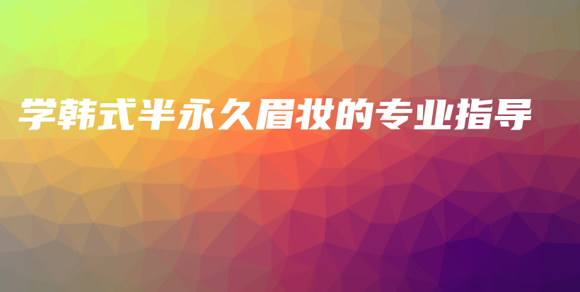 学韩式半永久眉妆的专业指导插图