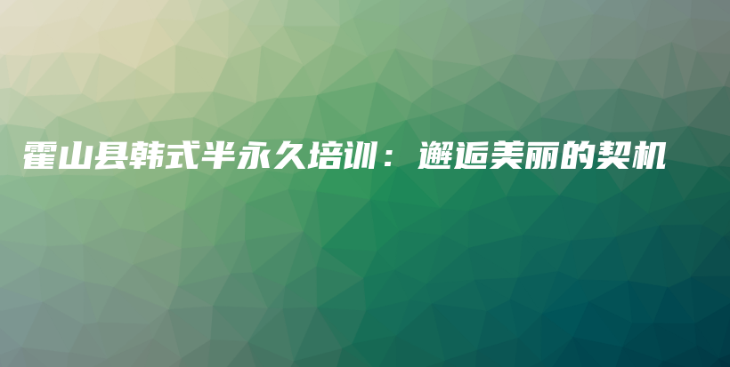 霍山县韩式半永久培训：邂逅美丽的契机插图