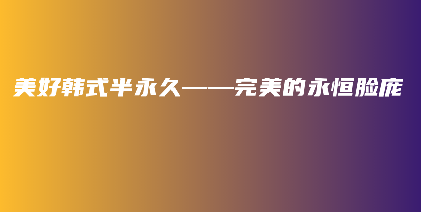 美好韩式半永久——完美的永恒脸庞插图