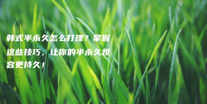 韩式半永久怎么打理？掌握这些技巧，让你的半永久妆容更持久！插图