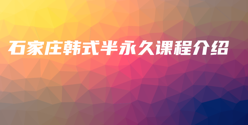 石家庄韩式半永久课程介绍插图