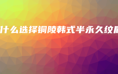 为什么选择铜陵韩式半永久纹眉