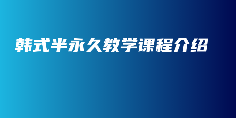 韩式半永久教学课程介绍插图