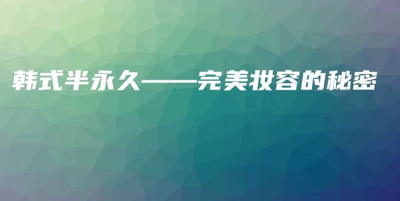韩式半永久——完美妆容的秘密插图