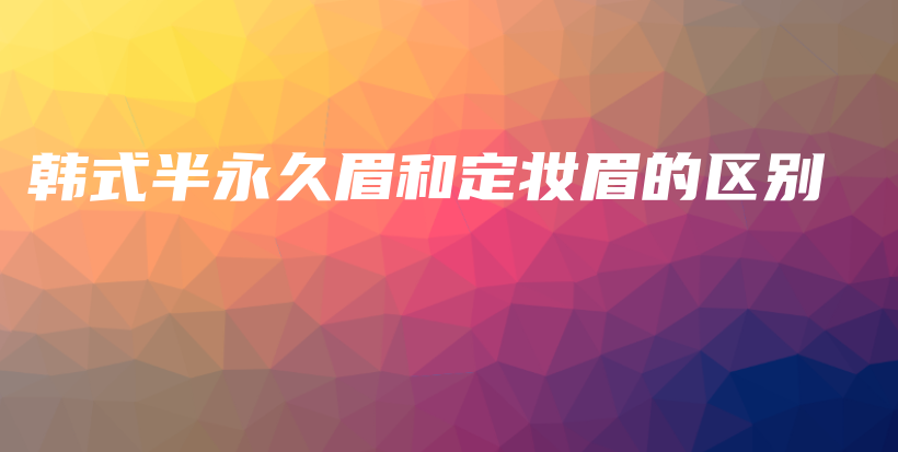 韩式半永久眉和定妆眉的区别插图